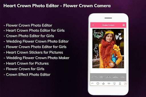 Crown Heart Photo Editor - Heart Crown Camera screenshot 1