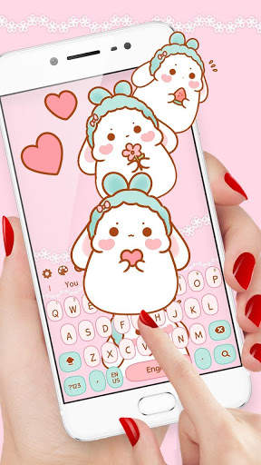 Pink Cute rabbit keyboard screenshot 2