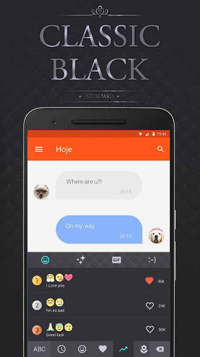 Black Emoji Keyboard Theme screenshot 2