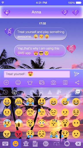 Color Beach Emoji Keyboard स्क्रीनशॉट 1
