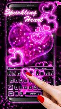 Sparkling Neon Pink Keyboard screenshot 1