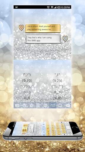 Gold Silver Emoji Keyboard स्क्रीनशॉट 4