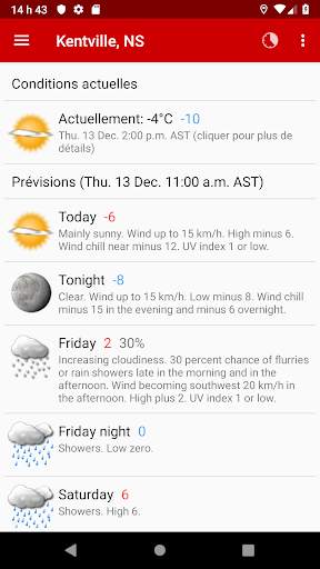 Météo Canada screenshot 1