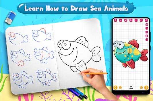 Learn to Draw Cute Sea Animals screenshot 7