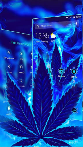 Blue Flame Weed Theme APUS Launcher screenshot 3