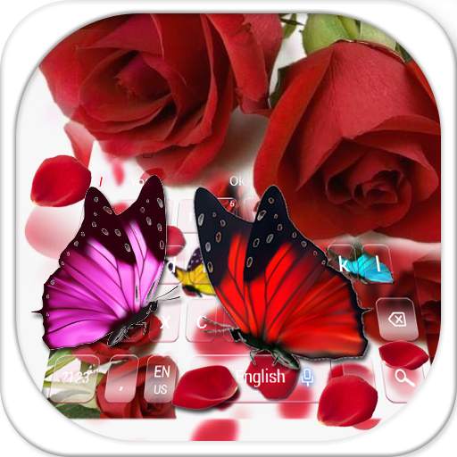 Red Rose Butterfly Keyboard 10001006