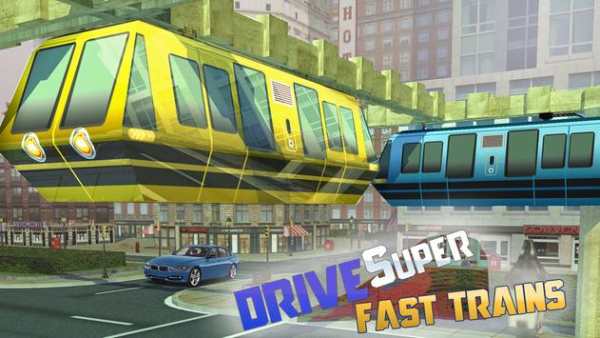Futuristic Sky Train Driving New: City Train Game screenshot 2
