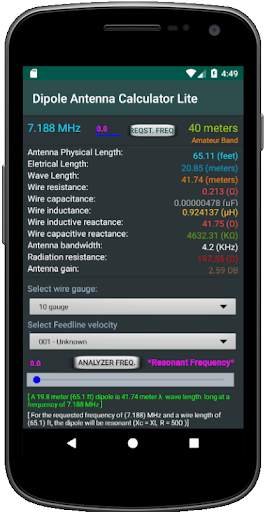 Dipole Antenna Calculator Lite screenshot 1