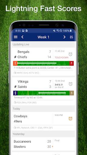 Football NFL Live Scores, Stats, & Schedules 2021 screenshot 1