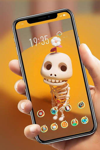 Cartoon Skull With A Flower theme Y21L screenshot 4