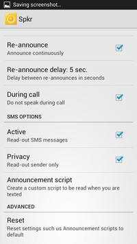 Call  & SMS Announcer - Spkr screenshot 2