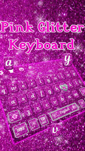 Pink Glitter Keyboard Theme screenshot 1