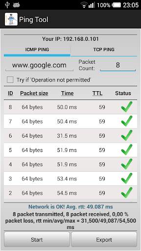 Ping tool: ICMP - TCP ping screenshot 7