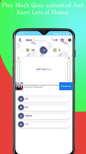 Quick Pay- Earn Wallet cash, spin & Play math Quiz screenshot 6