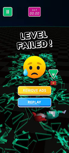 Trò chơi con mực nhảy cầu kính screenshot 3