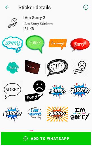 I am Sorry Stickers for WhatsApp - WAStickerApps screenshot 5