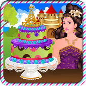 Princess birthday cake icon