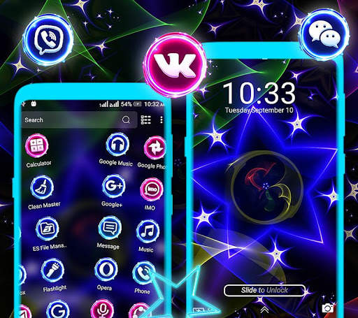 Neon Colorful Star Theme screenshot 4