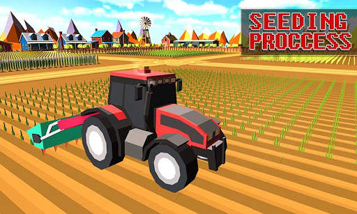 Blocky Plow Farming Harvester screenshot 3