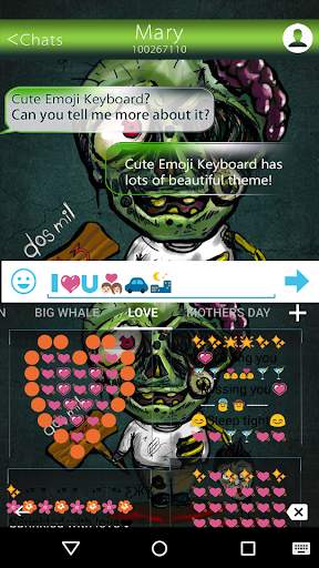 Cute Zombie Emoji Keyboard Theme 4 تصوير الشاشة