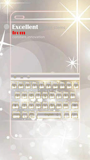 Gemstone Diamond White Transparent Keyboard Theme screenshot 1