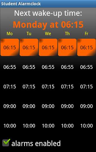 Student Alarmclock Lite screenshot 1