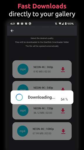 OneClick Downloader - Video Downloader Pro 4K screenshot 3