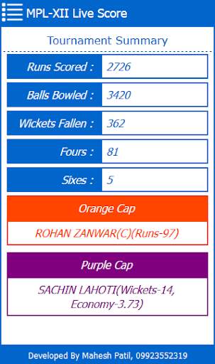MPL Live Score screenshot 2