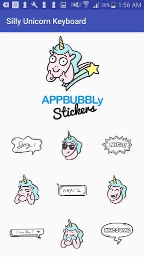 Silly Unicorn Emoji Keyboard Stickers for Gboard screenshot 2