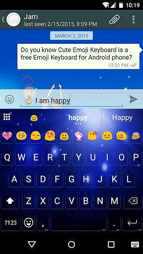 Cool Blue Love Emoji Keyboard screenshot 5