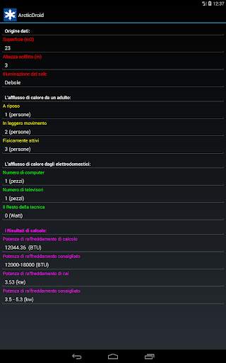 Calcolo condizionatore d'aria screenshot 17