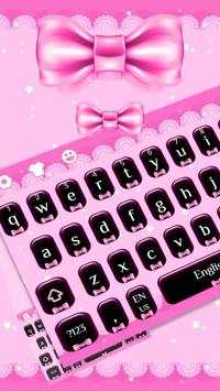 Pink Bow Lace Keyboard स्क्रीनशॉट 1