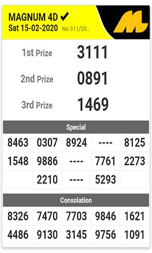 Live 4D Result screenshot 2