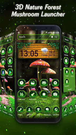 3D Mushroom&nature  launcher theme screenshot 1