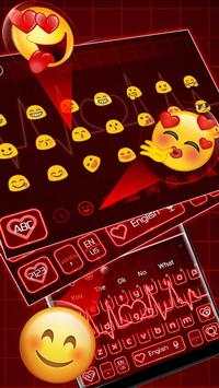 Love Neon Red Heart Keyboard Theme screenshot 3