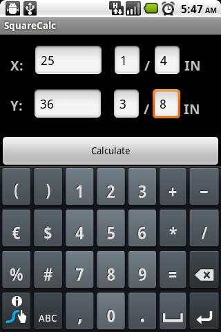 SquareCalc Construction Calc screenshot 1