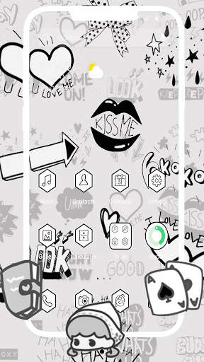 Black & White Graffiti APUS Launcher Theme screenshot 4