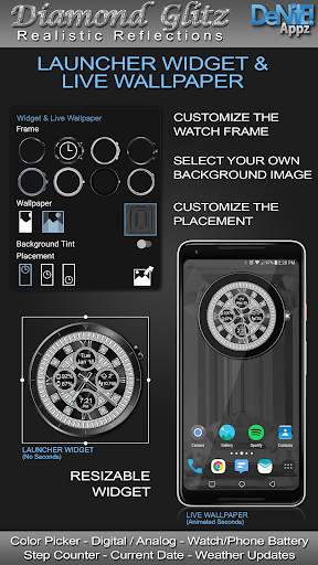 Diamond Glitz HD WatchFace Widget & Live Wallpaper 3 تصوير الشاشة