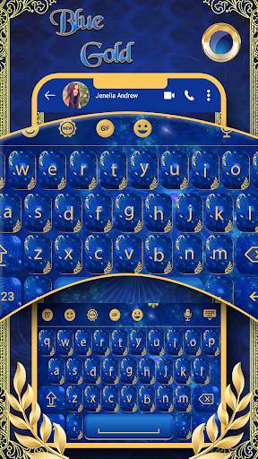 Blue Gold keyboard Theme screenshot 3