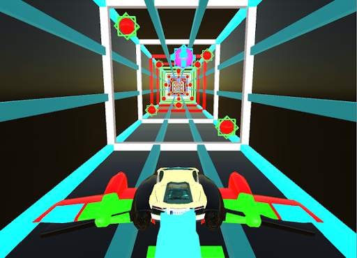 Real Flying Car -Speed Tron Cube Tunnel Trouble 3D स्क्रीनशॉट 2