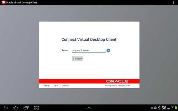 Oracle Virtual Desktop Client screenshot 1