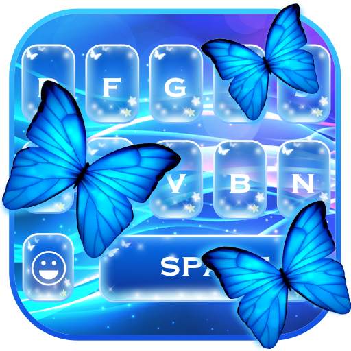 Glitter neon butterfly keyboard theme 1.0.0