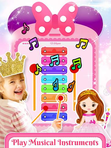 Pink Little Talking Princess Baby Phone Kids Game screenshot 1