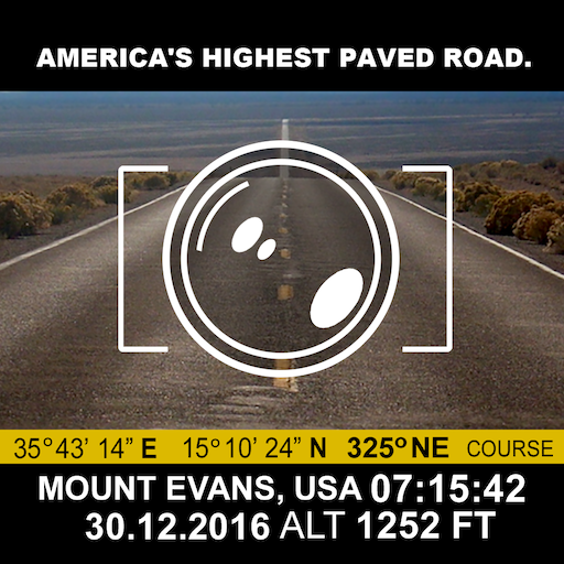 Location and GPS info on picture, Photo stamp Cam icon