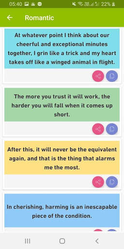 Love and Romance quotes messages app new sms text screenshot 5