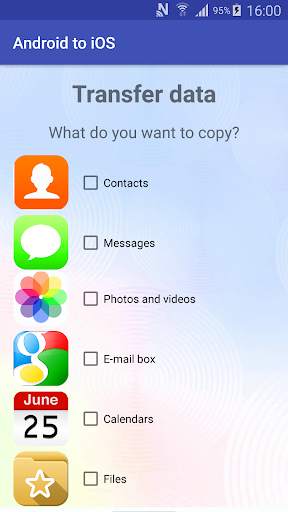 Transfer from Android to iOS 1 تصوير الشاشة