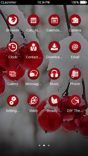 Snowy Cherry C launcher Theme screenshot 2