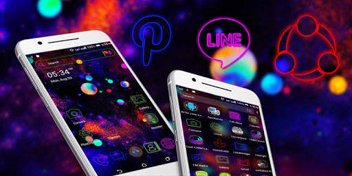 Neon Colorful Launcher Theme screenshot 1