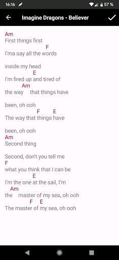 Chords Song Writer - Add chords for your song screenshot 1