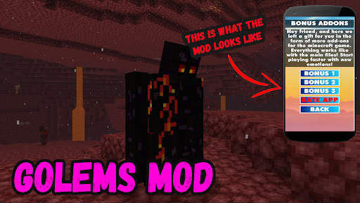 Golems Mod For Minecraft PE 4 تصوير الشاشة
